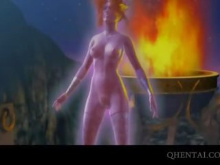 Tiga animasi pornografi dewi berbagi besar kontol
