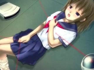 Animen goddess i skola enhetlig masturberar fittor